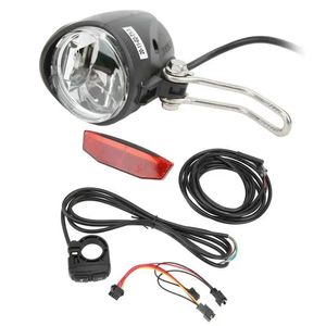 Luces Juego de luces delanteras y traseras para bicicleta eléctrica de 12V a 72V Kit de interruptor de luz delantera y trasera con 4 cuentas de lámpara LED