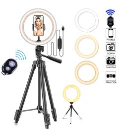 Lichten 16 cm 26 cm foto ringlight led selfie ring licht telefoon afstandsbediening lamp fotografie verlichting met statief standhouder video