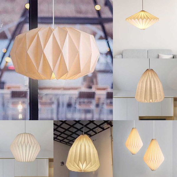 Lumières 1 PC Creative Origami Plafond Ombre Salon Restaurant Café Couverture Suspendue Style Nordique Abat-Jour Chambre Décoration 0209