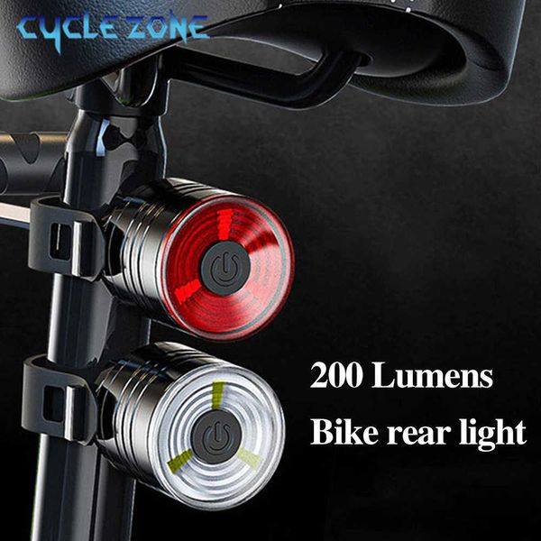 Luces 200 lúmenes Multi bicicleta luz MTB ciclismo Led impermeable bicicleta faro trasero luz trasera lámpara linterna para casco tija de sillín 0202