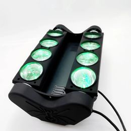 Lumières 2 pièces/lot, étui de vol, lumière araignée Led à tête mobile 8x12W 4 en 1 RGBW, lumière de fête DJ, faisceau d'éclairage à tête mobile