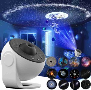 Luces 360 ° Rotar Proyector de planetario 12 en 1 Starry Sky Galaxy Star Night Light para dormitorio Sala de juegos Home Theater Decoración de techo HKD230704