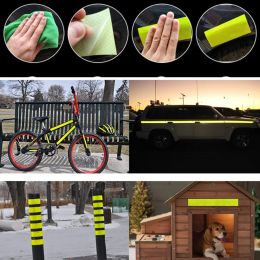 Lumières 5cmx10m rouge blanc jaune micro trismatique tobeurs de bande réfléchie autocollants vélo stickers de réflecteur