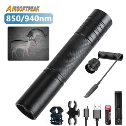 Lichten 850 nm/940 nm infrarood zaklamp vScel ir torch zoombare infrarood illuminator voor nachtzicht scope tactische wapenwapenlichten