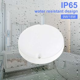 Lumières AC 165V-265V économie d'énergie LED panneau de plafond lumière salle de bain étanche IP65 toilette luminaire mural lampe 9W 18W 0209
