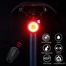 Lights Antu A8 Vol sans fil alarme Remo Bike LED Portable Rechargeable Bell de lumière arrière de lampe à vél