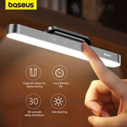 Lights Baseus Night Opknoping Magnetische LED Tafel Traploos Dimmen Bureaulamp Oplaadbare Kast Licht Voor Slaapkamer Keuken HKD230704