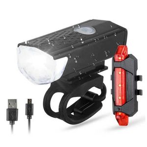 Lichten fiets licht USB LED oplaadbare set bergcyclus voor achterste koplamplamp zaklamp luces bicicleta fietsaccessoires 0202