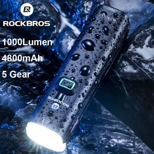 Lights Lights Bicycle 1000 Lumen 4800mAh Tire de cyclisme Night Riding Glare Lampe de poche USB Charge MTB Road Bike Riding