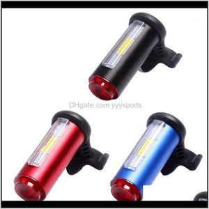 Luces Luz trasera de bicicleta 3 colores en 1 Lámpara Led Cob Advertencia visual Bicicleta Linterna trasera 150Lm Recargable1 Cdvw0 Sabzu