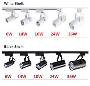 Luces Black White LED Track Light 3W 5W 7W 9W 12W 15W 18W Iluminación Natural Cool Caliente LED de LED LED LECHES AC 85265V MYY