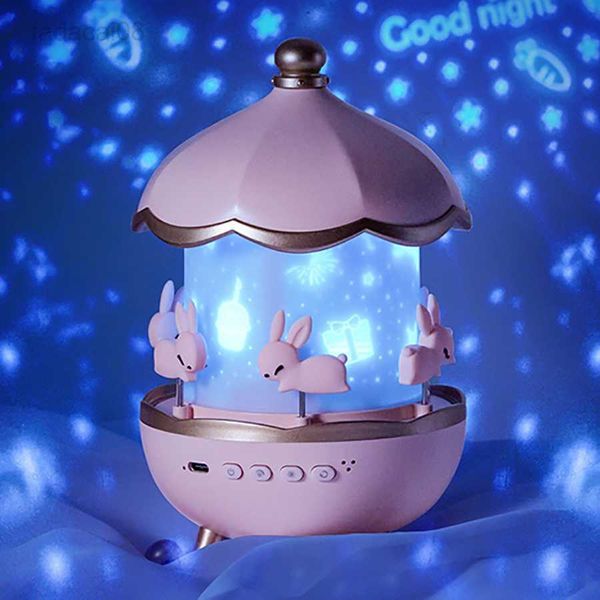 Luces Altavoz Bluetooth Proyector Giratorio Recargable Luz Nocturna Full Star Lámpara de Escritorio Regalo para Niños Fantasía Octavo Audio HKD230704