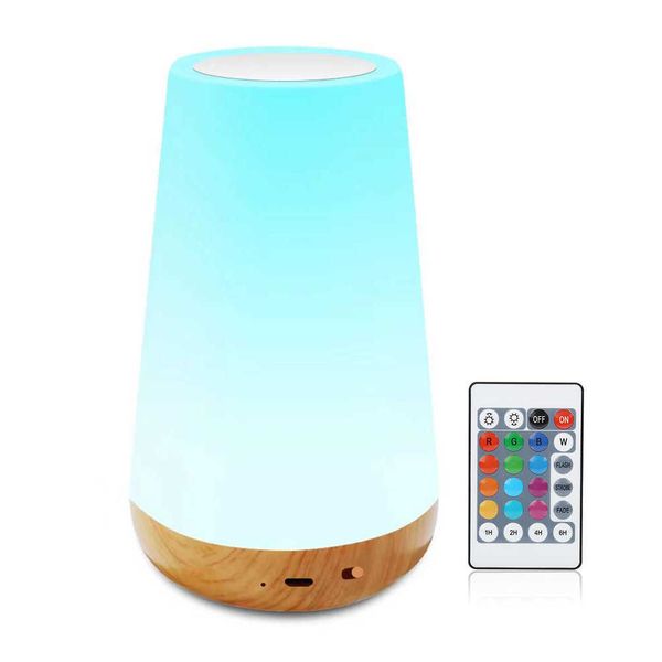 Luces coloridas Touch Night Light para dormitorio / oficina Control remoto RGB Dormitorio Lámpara de ambiente de noche Adorno para el hogar HKD230628