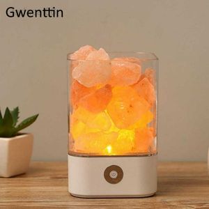 Lichten Kristal Natuurlijke Himalaya Zout Lamp USB Led Multicolor Nachtlampje Tafel Lava Lampen voor Slaapkamer Nachtkastje Armatuur Kerst decor HKD230704