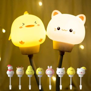 Lumières mignon LED enfants USB lumière dessin animé nuit pour bébé enfant chambre décor lampe de chevet nouvel an 2022 cadeau AA230426