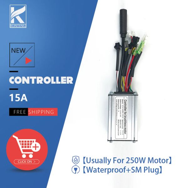 Luces controlador ebike 36V 48V 250W 350W 15A 6 MOSFETS CONTROLADOR KT CONTROLOR DE BICICLA ELÉCTRICA ELÉCTRICO CON FUNCIÓN DE LUZ