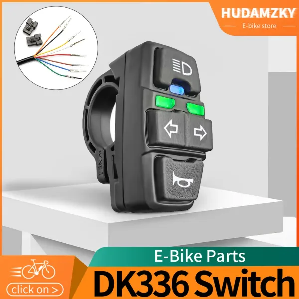 Luces Ebike Blochlight+Horn/Cruise+Turning Light Switch DK336 para el botón de motocicleta de bicicleta eléctrica puede controlar la luz de la señal de giro bricolaje