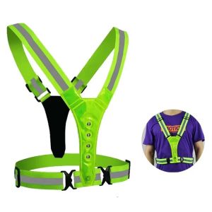 Lichten Elastische VS -Luminous Reflective Vest LED Licht Reflecterend Vest Verstelbare vest Night Running Cycling Sports Safety Vesten