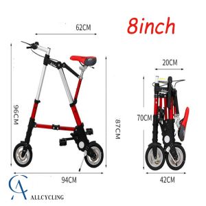 Lights Bike pliable 8 pouces Aluminium Cycling Ultra Light Mini Bicycle Adult Worker Worker Pneumatic Tire