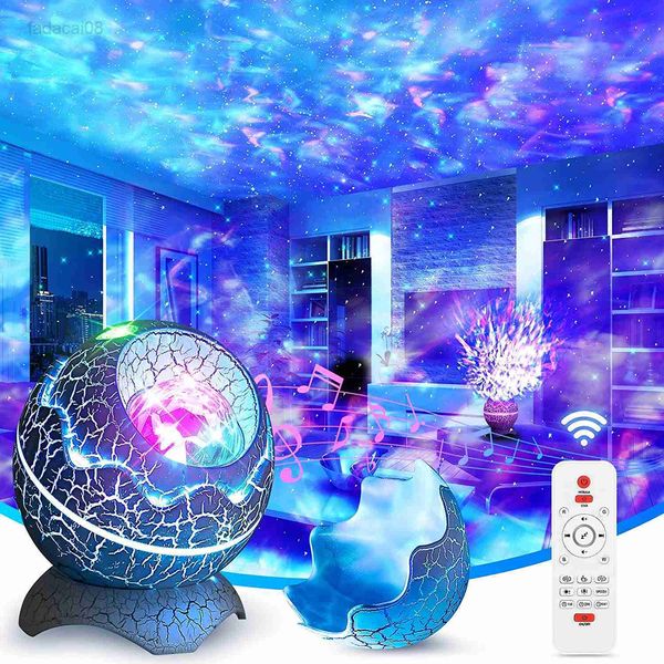 Luces Galaxy Dinosaur Egg Star Night Proyector con altavoz de música Bluetooth Ocean Wave Light para niños Decoración de la habitación de adultos HKD230704