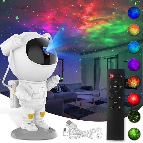 Lumières Galaxy Star Projecteur Starry Sky Night Light Astronaute LED Lampe Home Room Decor Décoration Chambre Luminaires Décoratifs Cadeau HKD230704