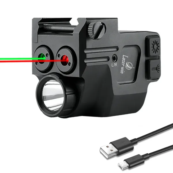 Lumières combo à vue laser verte avec 600 poutres de pistolet de lampe de poche de 600 lumens pour viseuse laser compacte du pistolet pour pistolet Glock 19 accessoires