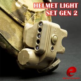 Lichten helmlichtset Gen 2 Militaire tactische witte rode LED IR -helm zaklamp Fit Fiets Motorfiets