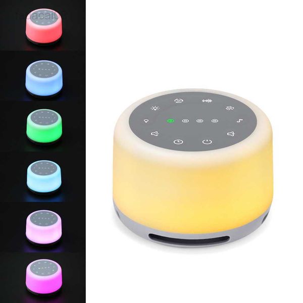 Luces Venta caliente Luz nocturna RGB 24 Sonidos relajantes Ruido blanco Dormir Máquina de sonido portátil para dormir para adultos y bebés HKD230704