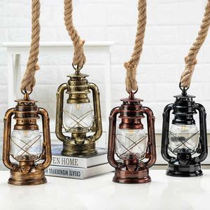 Lumières pendentif en fer avec ampoule gratuite E27 corde de chanvre suspension lumière plafond salon pour la décoration intérieure Vintage accrocher lampe 0209