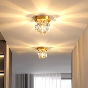 Lumières K9 Crystal Plafond Lampe pour le couloir Entrée Entrée LED LED LEDOOR INDOOR BLACK GOLD CHEARDIDE PROSIBLE 0209