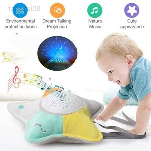 Lichten Kids Slaap LED Night Baby Ster Projector Lamp Knuffel Pluche Met Muziek Sterren Licht Kind Speelgoed Voor meisjes Jongen HKD230704