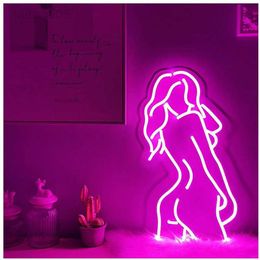 Lights Lady Body LED Neon Light Sign Girl Female Model Acryl Wall Art Lamp Decor voor Home Party Wedding Holiday Night Lampen Xmas Gift HKD230704
