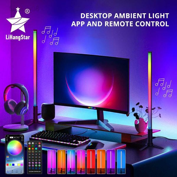 Lumières LED Bar RGB Pickup Rhythm Night Music Bluetooth APP Télécommande Chevet Ordinateur de bureau Jeu TV Ambiance Lumière HKD230704