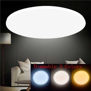 Lichten LED -licht Dimpelbaar 48W 220V met 3 kleuren verstelbaar voor slaapkamer woonkamer badkamer moderne plafondlamp 0209
