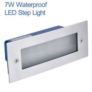 Verlichting LED-traphoek Buitenverlichting Straatverlichting 7W Staplicht Roestvrij Waterdichte muur Verzonken Landschap Pad Binnenplaatstrap