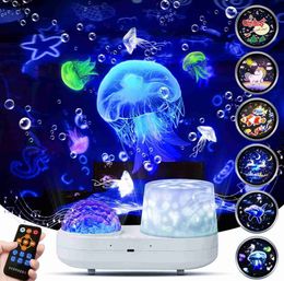 Lumières LED Star Night Light Galaxy Projecteur avec Musique Haut-Parleur Océan Projection lampe pour Enfants Chambre Plafond Décor Cadeaux HKD230704