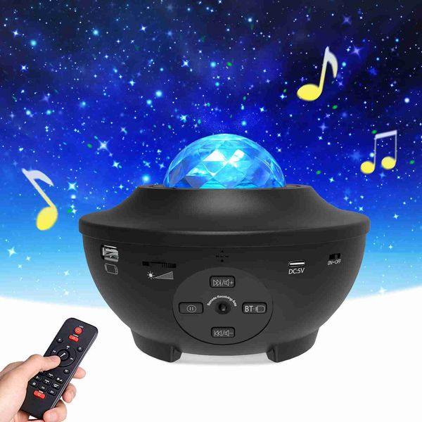 Lumières Led Starry Sky Star Galaxy Projecteur Night Light Haut-parleur Bluetooth intégré pour la maison Chambre Décoration Enfants Saint Valentin gi HKD230704