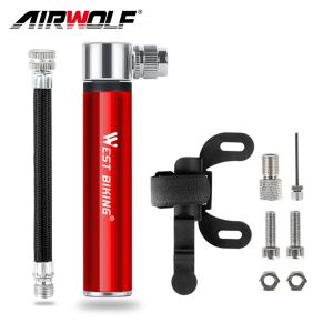 Lumières Mini Mini Pumpe à vélo 120psi Aluminium ALLIAGE PORTABLE SCHRADER PRESTA VALVE MAIN PUIL PUILLE 85G Basketball Inflateur