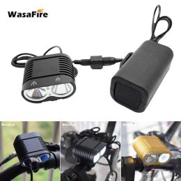 Lights Mini 2 * L2 BICYCLE LUMIÈRE 5000LM BILLE AVANT LED LED MTB FACTE CYCLING + 8800mAH 18650 PACKAGE PACLE + Chargeur