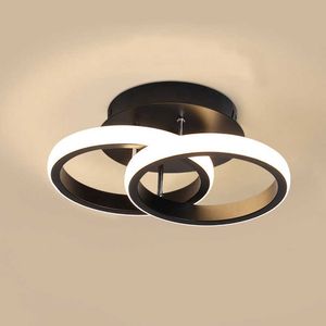 Lumières Plafond moderne à LEDs lampe de couloir lampe à suspension ronde à deux anneaux chambre salon éclairage artistique dia 24 cm 0209