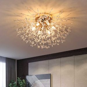 Lumières Moderne Led Lustre cristaux créatif pissenlit luxe plafonnier lustres éclairage salon décoration lampes Lustre 0209