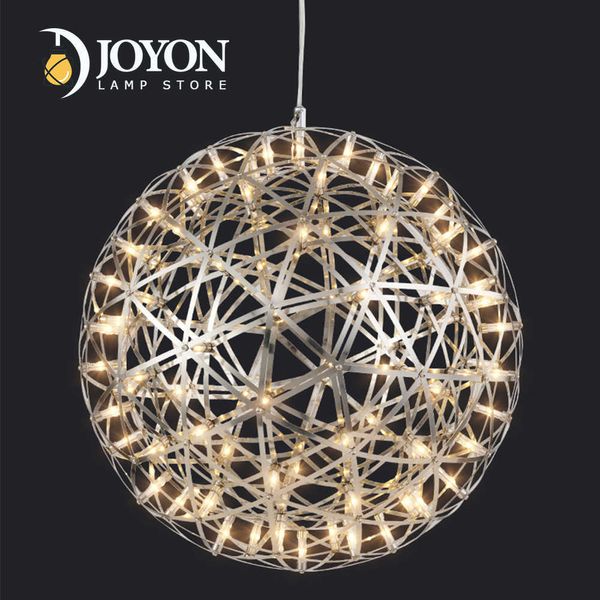 Lumières Moderne À Distance Assemblé Spark Ball LED Lumière Feu D'artifice En Acier Inoxydable Plafond Lampes Suspendues Lustres Suspendus Éclairage 0209