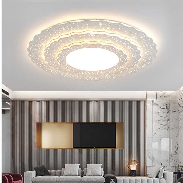 Lumières Moderne Ronde Simple Led Plafonnier Pour Chambre Salon Hall De L'hôtel Salle De Conférence Acrylique Éclairage Besoins De Personnalisation 0209