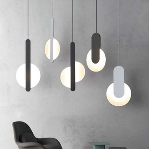 Lichten Moderne Scandinavische Hoog plafond LED hanglamp voor het bed woonkamer verlichting Lange kabelophanging Luminaire ontwerp 0209