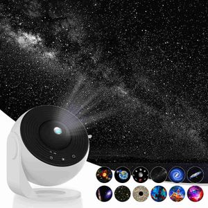 Lichten NIEUWE 13 In 1 Planetarium Galaxy Sterrenhemel Projector Nachtlampje HD Star Aurora Projectielamp Voor Kinderen Slaapkamer Home Party Decor HKD230704