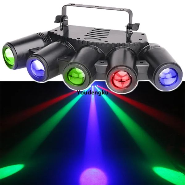 Luces Nuevo LED de movimiento LED de cinco dedos DJ Luz de etapa 5x40W RGBW 4in1 LED BAJE MOVIMIENTO Luz de la cabeza