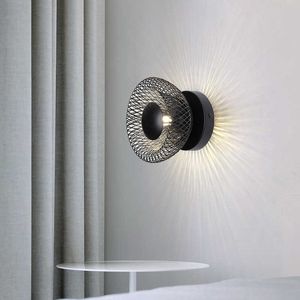 Lichten Nieuw Italië Design Iron Mesh SCONCE Wandlamp voor gangpad Corridor Plafond Slaapkamer Keramische kop LED Binnendecoratieverlichting 0209