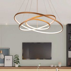 Licht nieuwe moderne led ring kroonluchters voor villa woonslaapkamer eetkamer plafond kroonluchter huisdecor indoor verlichting 0209
