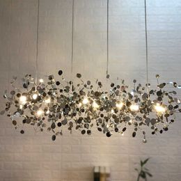 Lichten Noordse moderne led kroonluchters creatief roestvrijstalen plafond kroonluchter verlichting woonkamer decor bar café chroom suspensie 0209