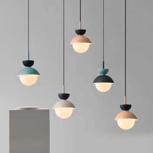 Lumières Nordic Pendant Light LED Lampe Suspendue pour Salon Cuisine Café Restaurant Plafond Lustre Table À Manger Luminaires 0209